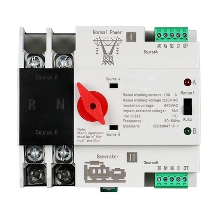 Dual Power Automatic Transfer Switch, 2P/125A Dual Power Generator Changeover Switch