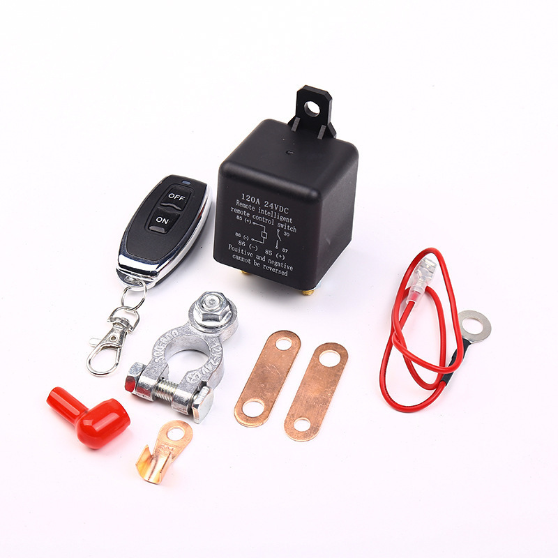 Universal Car Remote Battery Disconnect Cut Off Isolator Switch Fob Relay Wireless 200A Control Remote Switch 12V Anti-Theft