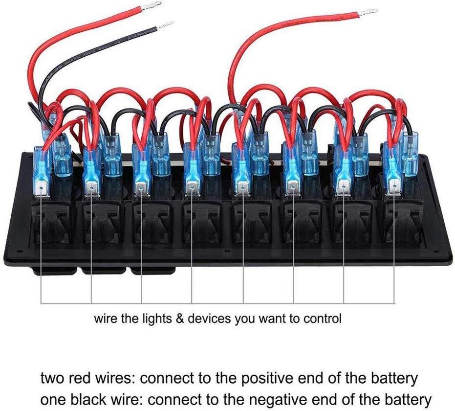 custom marine switch panel 8 Way combination waterproof boat switch panel for car,yacht,rv