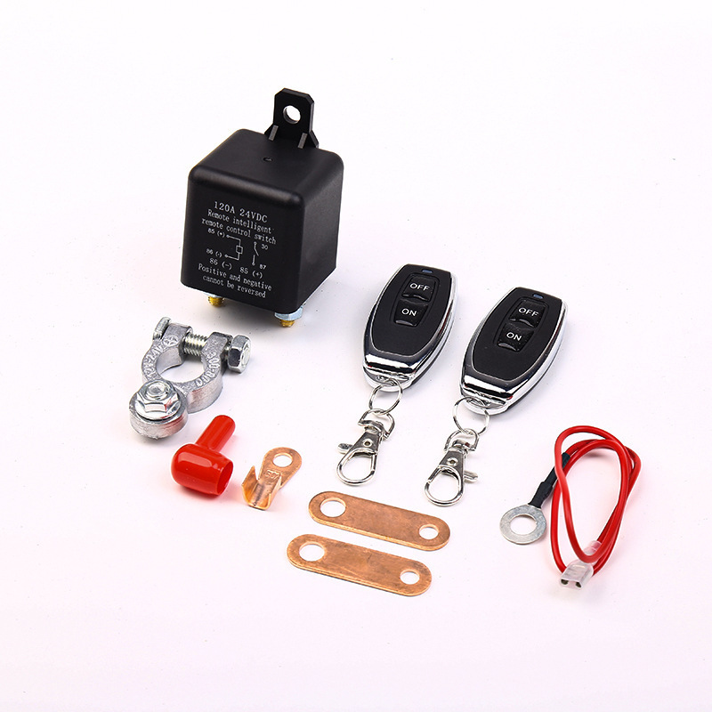 Universal Car Remote Battery Disconnect Cut Off Isolator Switch Fob Relay Wireless 200A Control Remote Switch 12V Anti-Theft