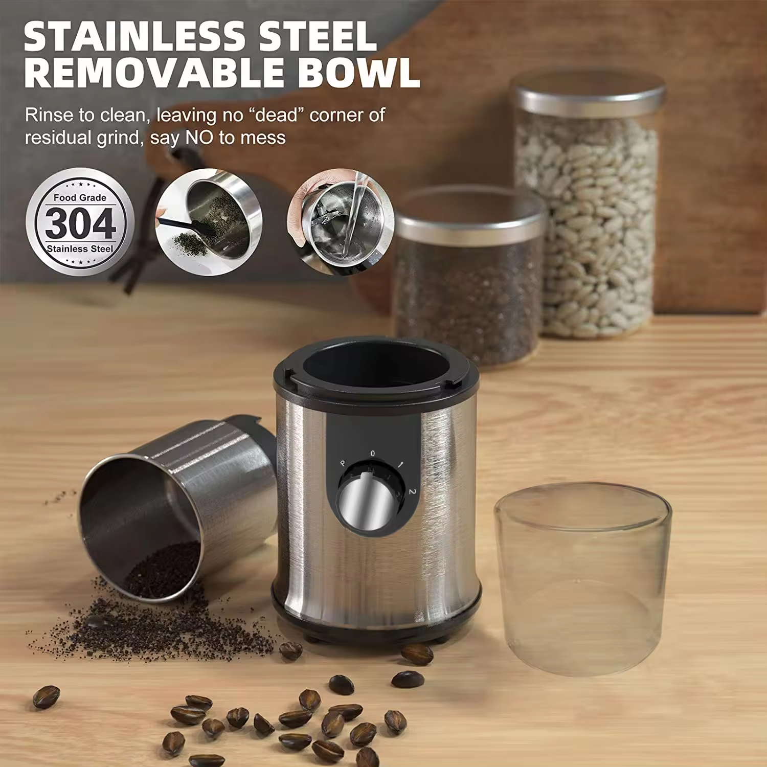 Wholesale Hot Sale Electric Coffee Bean Grinder Kitchen Appliances Portable Small Electric Coffee Grinder