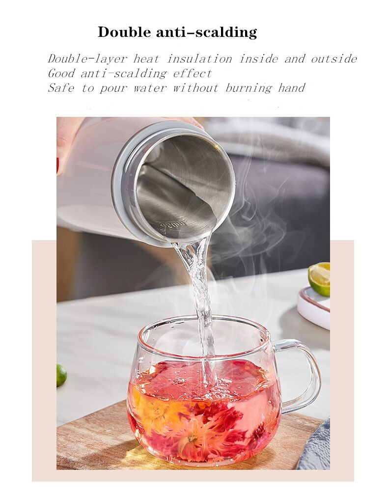 300W Electric Plastic and Steel Kettle Personal Mini Hot Water Boiler Warmer for Tea Coffee Small Electric Thermos