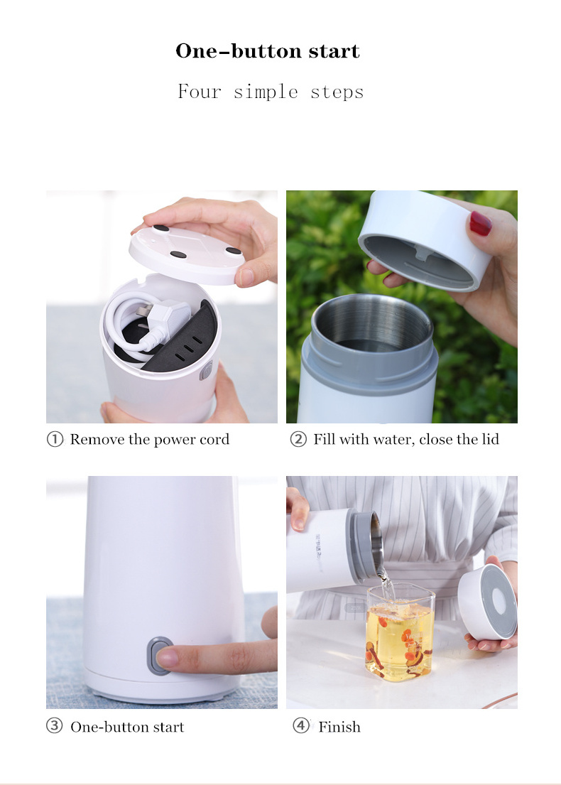 300W Electric Plastic and Steel Kettle Personal Mini Hot Water Boiler Warmer for Tea Coffee Small Electric Thermos