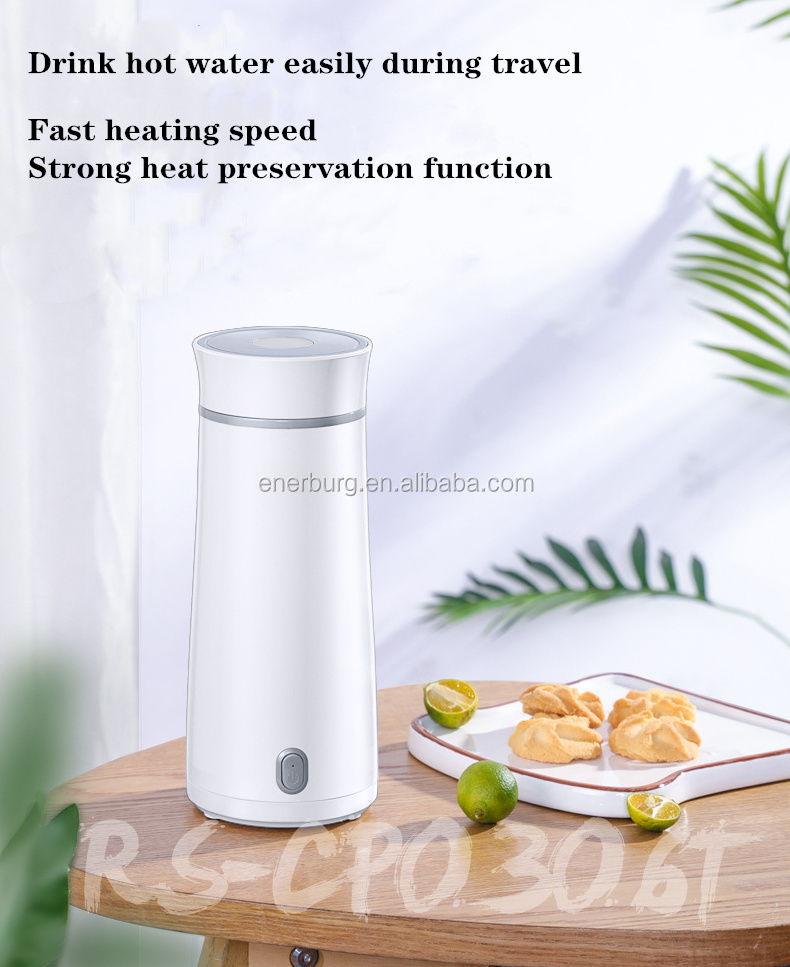 Portable Electric Kettle Travel Electric Tea Kettle One Cup 350ML Hot Water Boiler White 300W