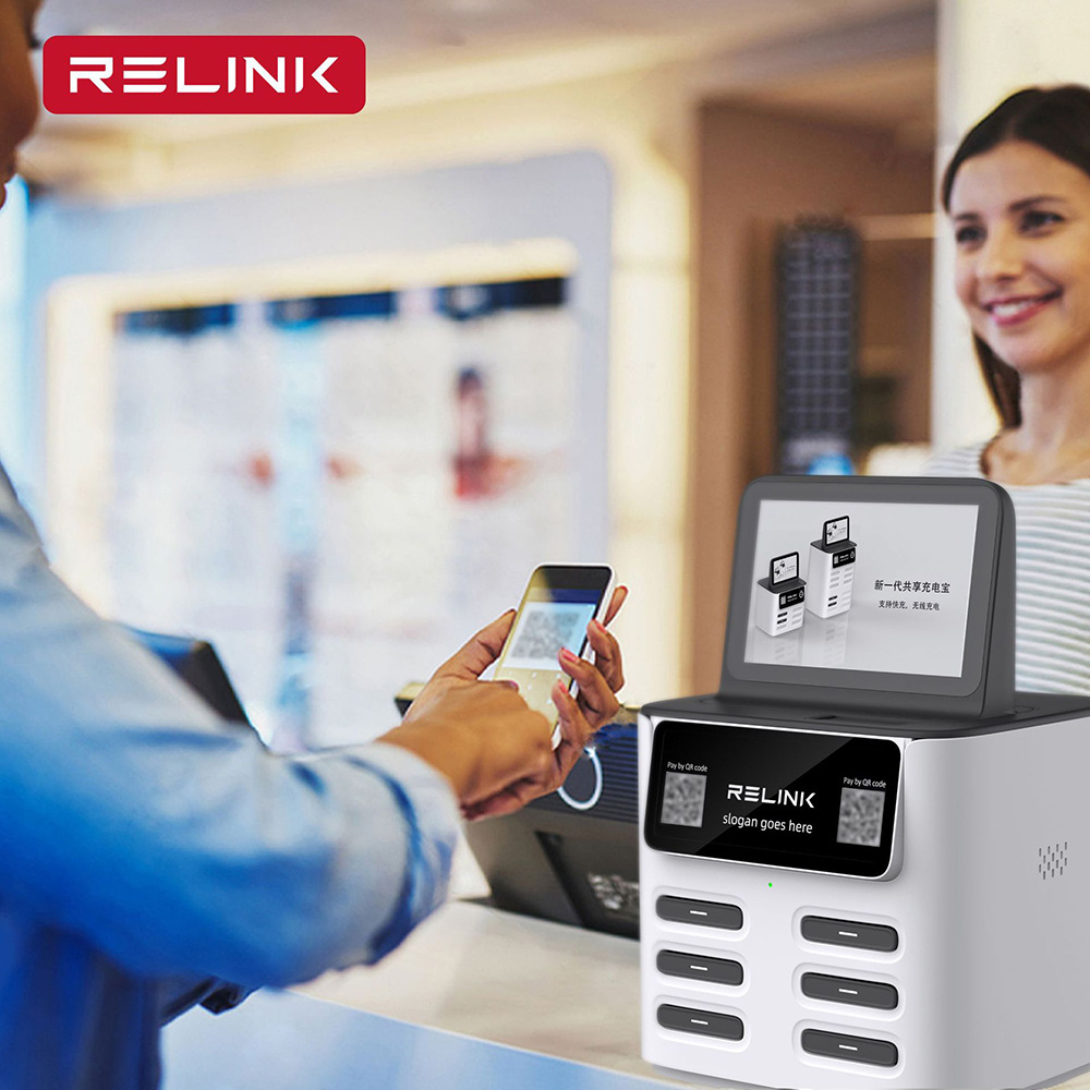 Relink 6 slots phone shared portable battery vending machine rental powerbank share power bank sharing charging station kiosk