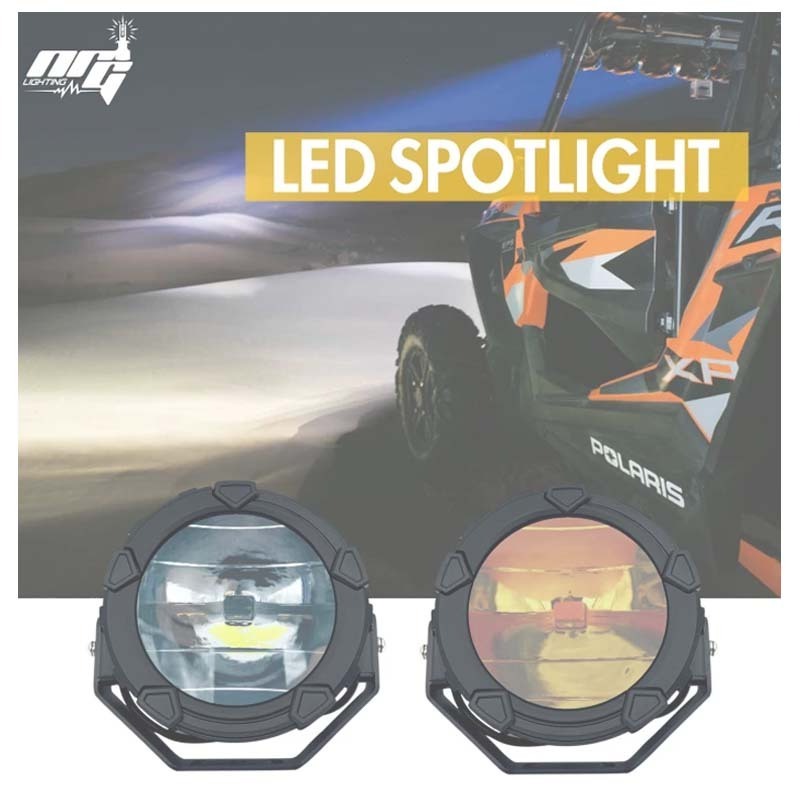 Newest 30w 12v Round Laser Amber White Led Driving Fog Light Spotlight Road Offroad Off Road Use Car ATV UTV Led Spot Light