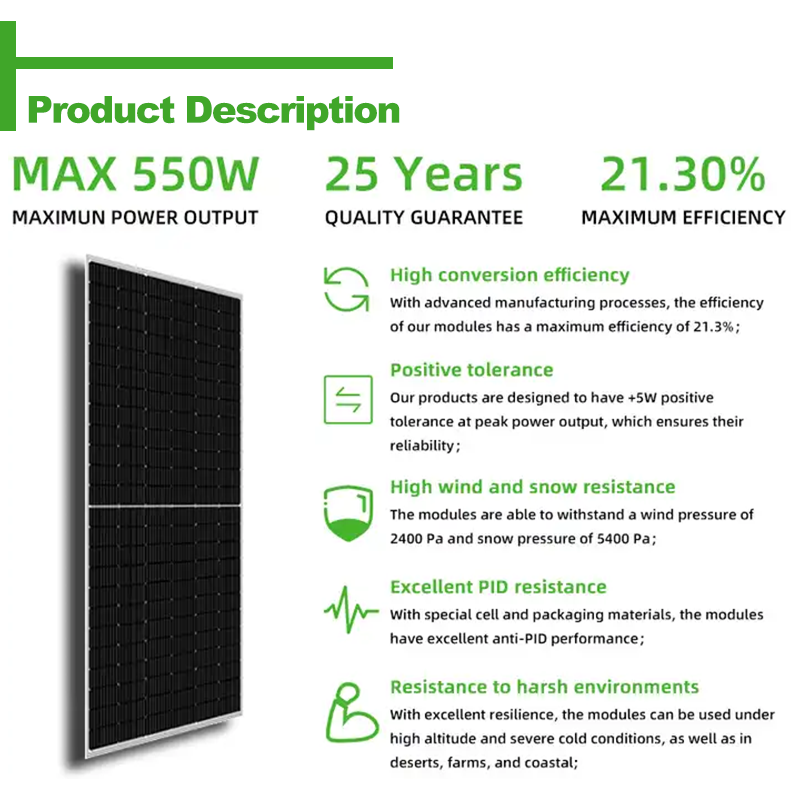 Trina Solar Panel Vertex S mono PV panels 530w 540W 550w 555W 500 watt Solar energy Panel for solar farm