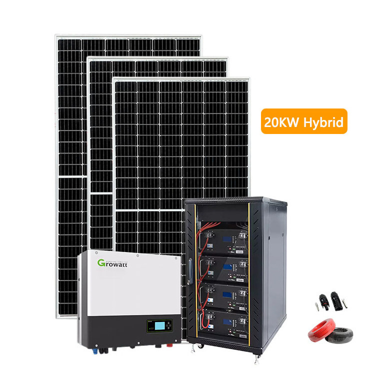 Dawnice 10Kw Solar Power System Complete Hybrid Set 5Kw 30Kw High Voltage Battery System With Growatt Inverter