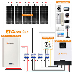 Dawnice EU stock Complete Set 5kw 10kw Home Solar System With Battery Energy Storage Power Supply off grid solar energy system