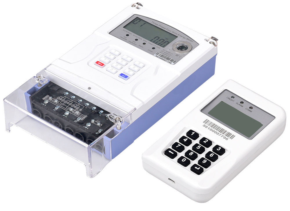 ZTE-310-S BS split type STS three phase four wire smart keypad prepaid meter digital electricity electronic energy meter