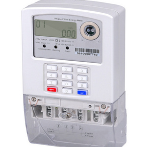 220V 5/60A STS Single Phase Prepaid Power Meter Keypad Prepaid Digital Only LCD Display -25 to +50 0-999999.99 18 Months DDSY986