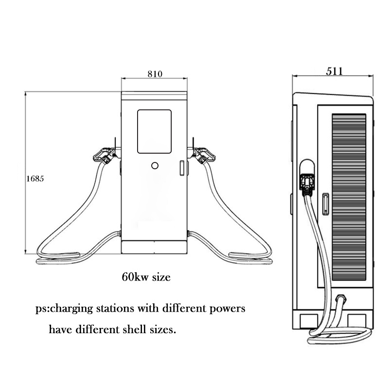 High Standard EV Charging Station 40KW 50KW 70KW DC Fast EV Charger 30KW Car Charging Commercial Charging station EVSE