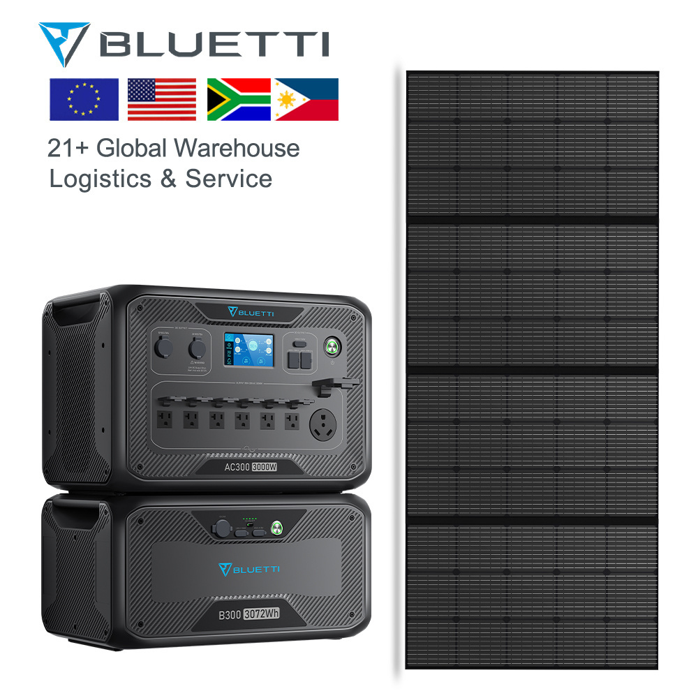 Bluetti 3000W AC300&B300 Solar Power System With PV350 Solar Panel for Portable Off-Grid Energy