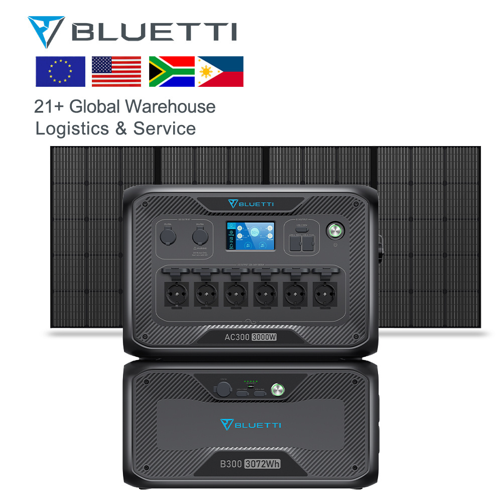 Bluetti 3000W AC300&B300 Solar Power System With PV350 Solar Panel for Portable Off-Grid Energy