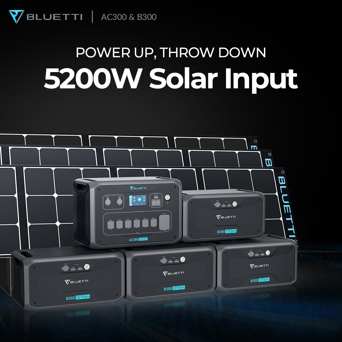 Bluetti 3000W Solar Complete System with AC300&B300 and PV350 Solar Panel