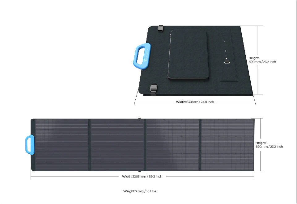 Bluetti Monocrystalline Solar Panel 200w 300w 400w Portable Solar Panel for Solar Power Station