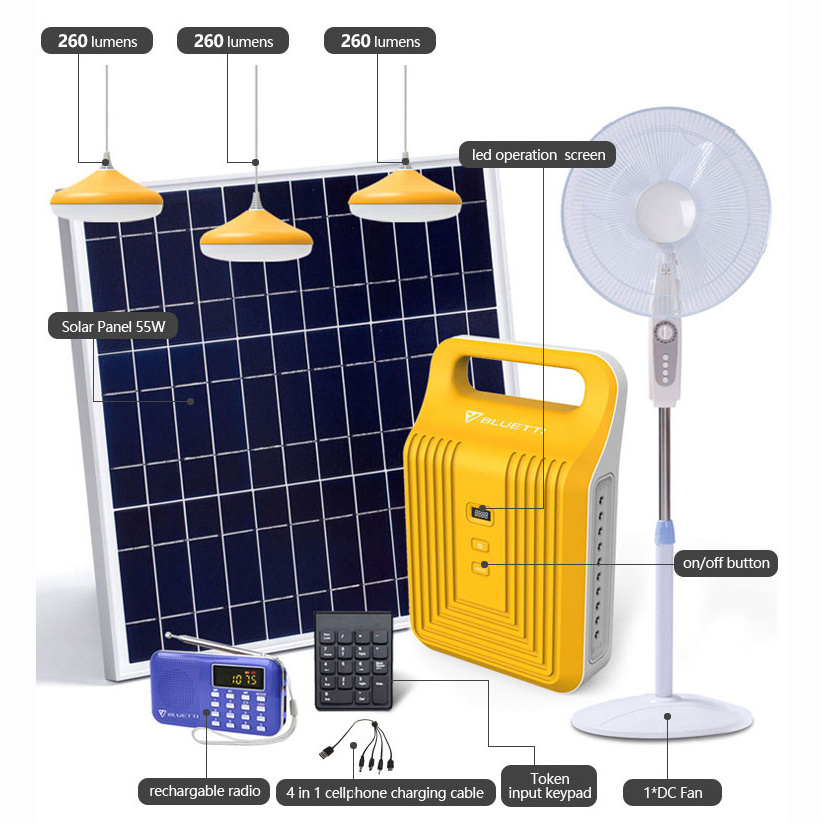 Pay As You Go Paygo Solar Controller Complete Kit Fan Home Energy Led Lighting System Solar Kits With Sim Card