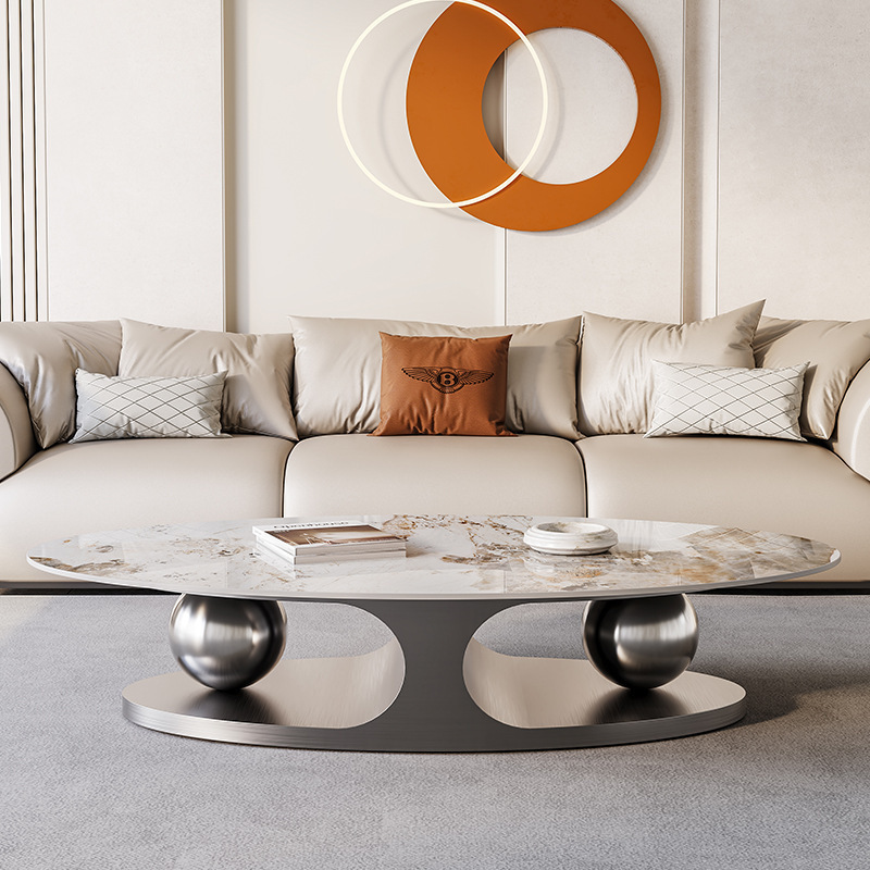 Modern Marble Coffee Tables Gold Metal Customized Steel Stainless sofa center tables for living room furniture