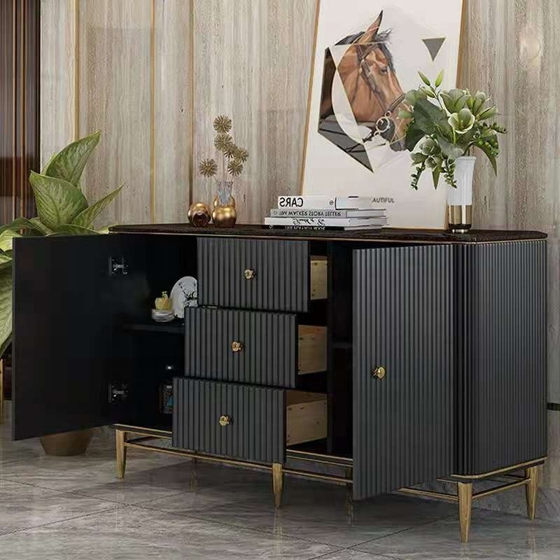 Dining and Living Room Elegant marble top Sideboard modern luxury storage cabinet for dining room furniture