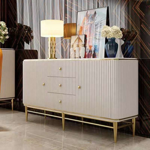 Dining and Living Room Elegant marble top Sideboard modern luxury storage cabinet for dining room furniture