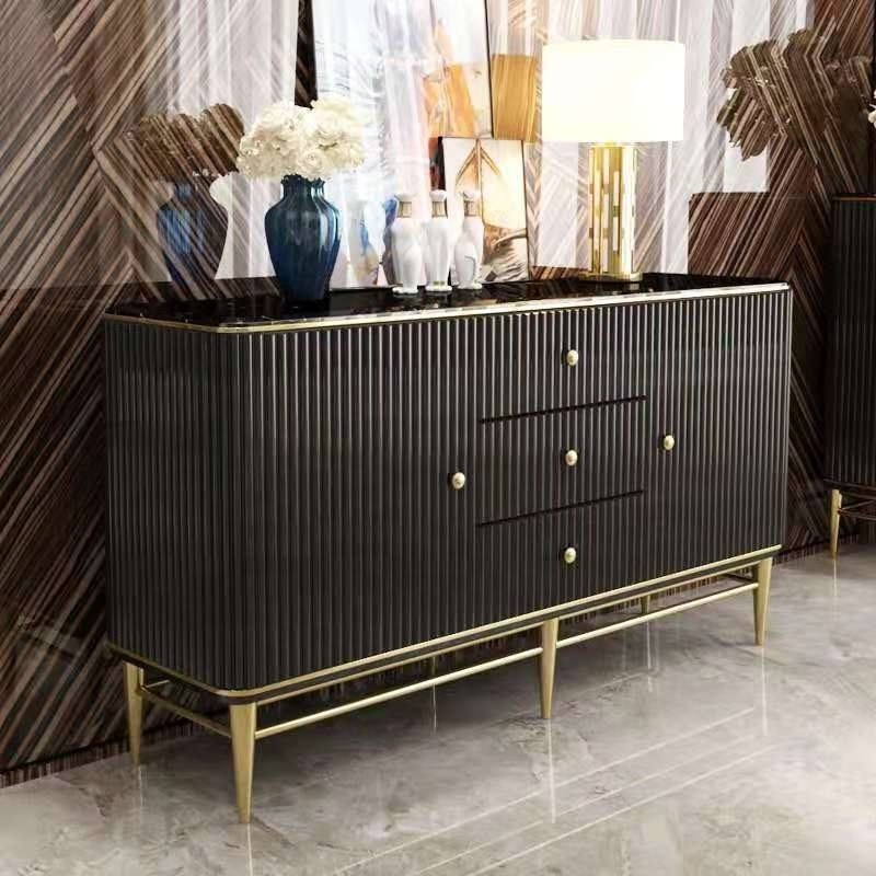 Dining and Living Room Elegant marble top Sideboard modern luxury storage cabinet for dining room furniture