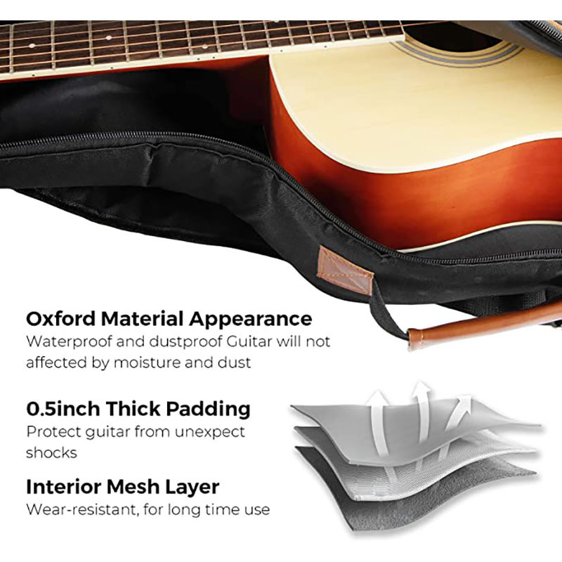 40 41 42 inch Waterproof Large Durable Acoustic Classic Guitar Bass Gig Case Bag with Shoulder Strap