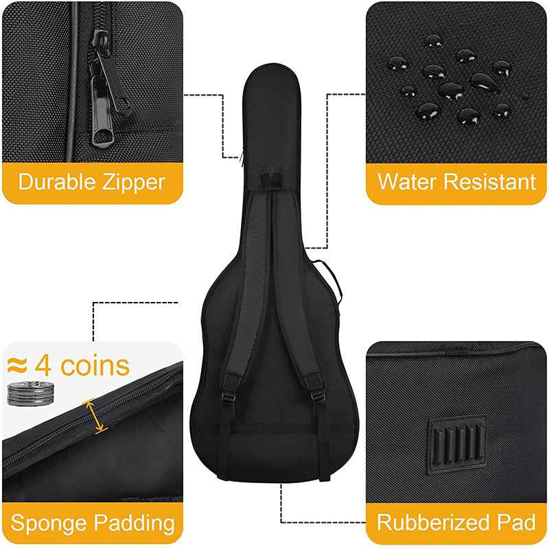 Classical Design Water Resistant Guitar Case Gig Bags Protective 41 Inch Acoustic Electric Guitar Case