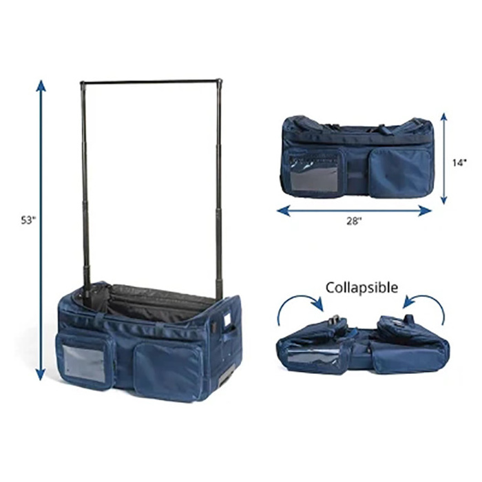 Best Collapsible Costume Large Waterproof Travel High quality Rolling Duffel Dance Bag with Garment Rack