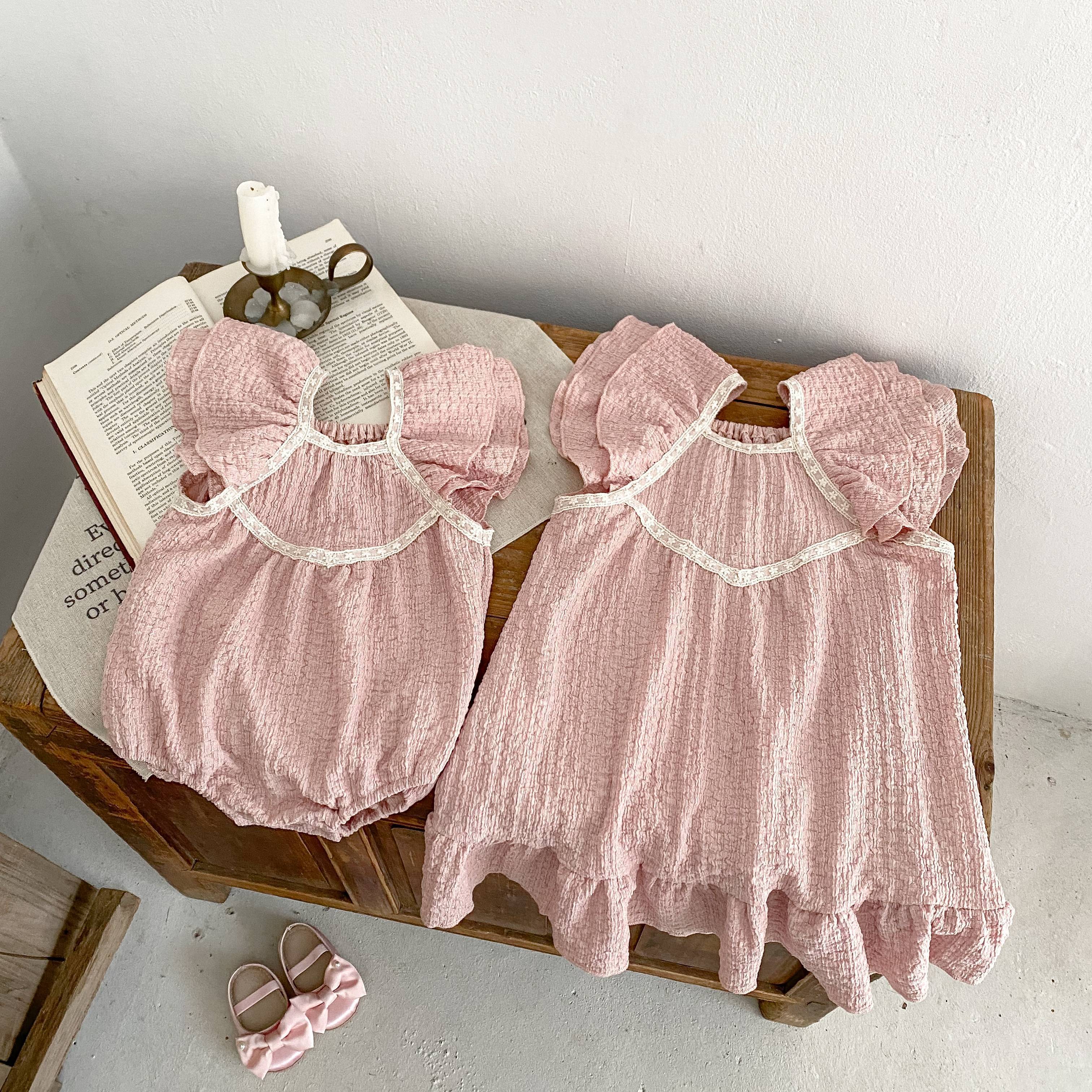 RTS Engepapa sleeveless infant cotton cute embroidered jumpsuit casual dress baby girl romper