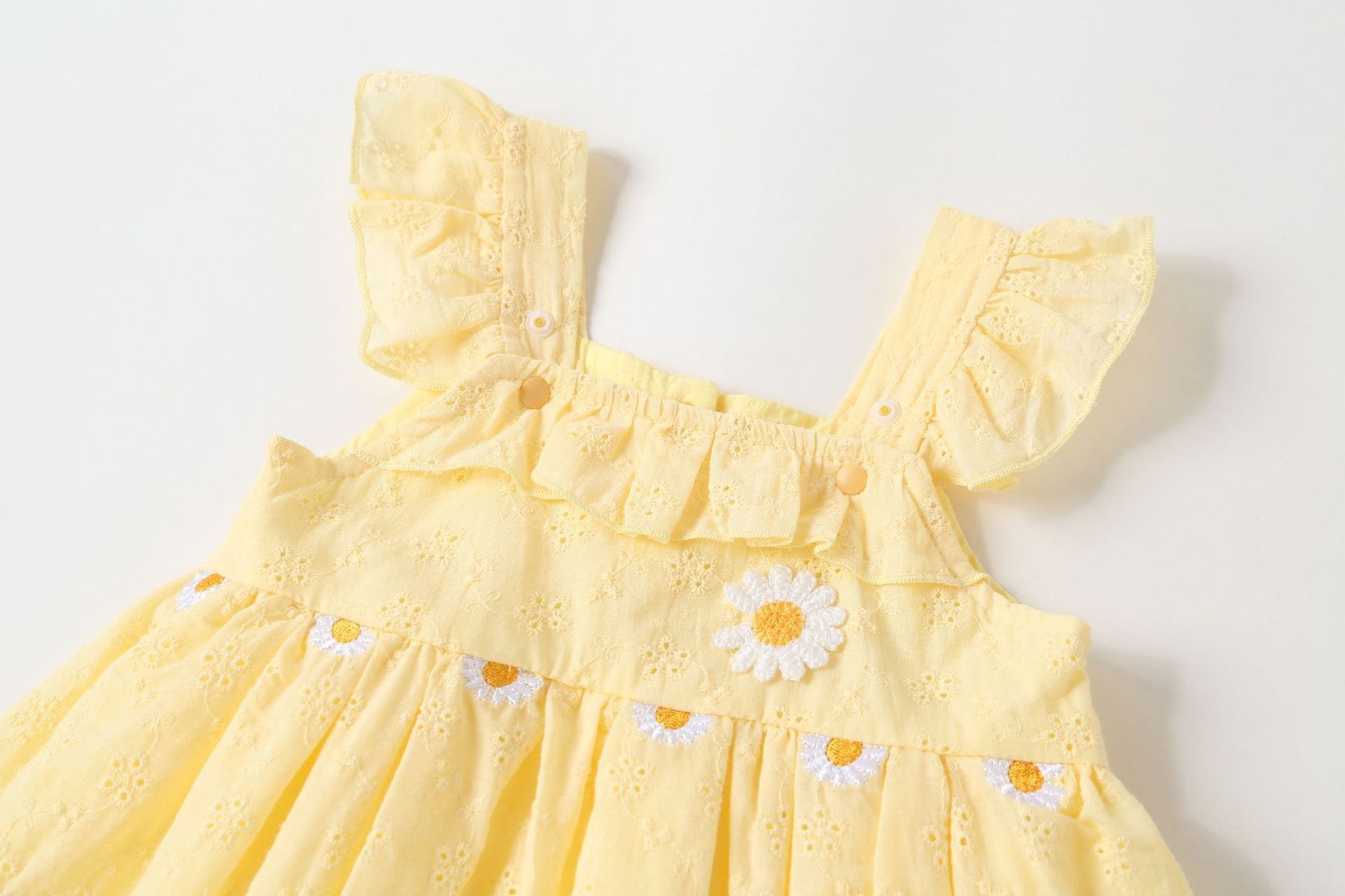 Baby Embroidery Dress Summer Cotton Newborn Baby Princess Dresses With Hat Fly Sleeve Baby Girl Clothes