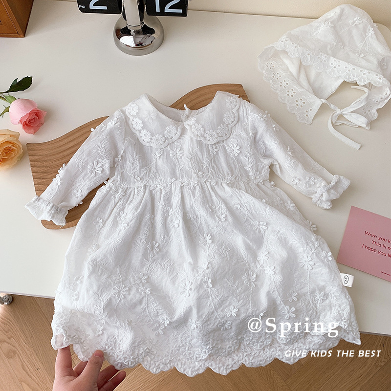 Infant lace princess dress sweet 2023 spring new design girls clothing fashion baby dress