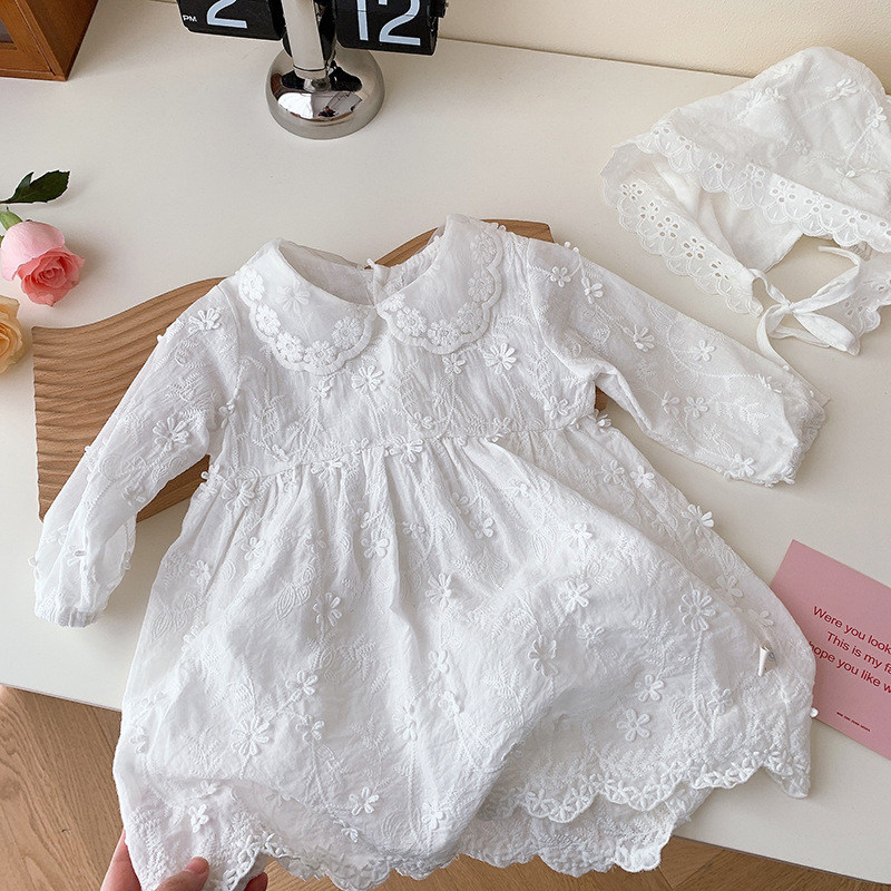 Infant lace princess dress sweet 2023 spring new design girls clothing fashion baby dress