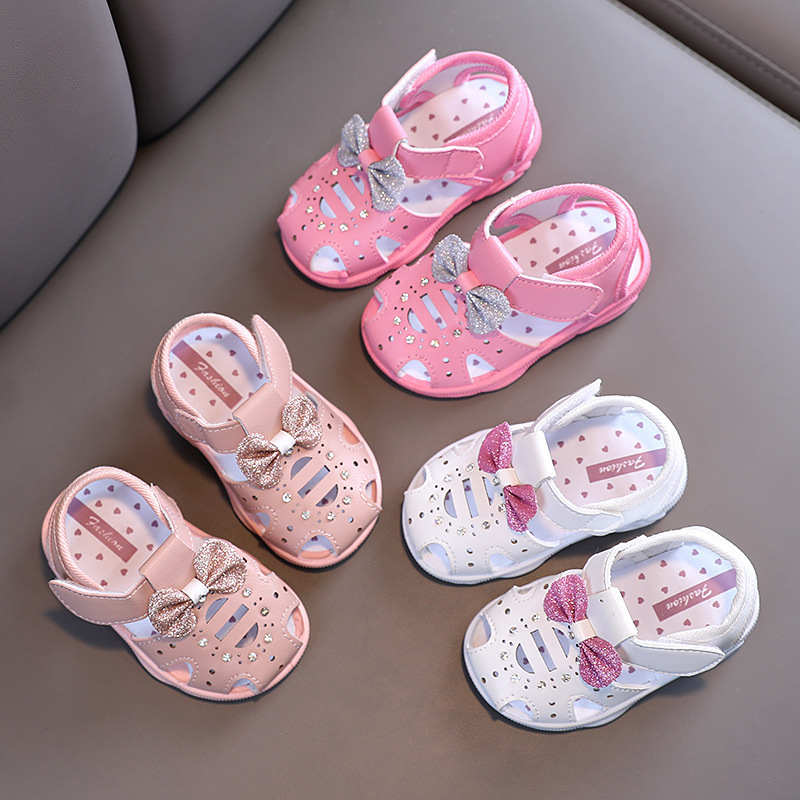 Summer infant soft soled toddler shoes antiskid baby girl children Baotou cute princess shoes baby shoes