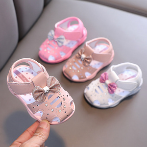 Summer infant soft soled toddler shoes antiskid baby girl children Baotou cute princess shoes baby shoes