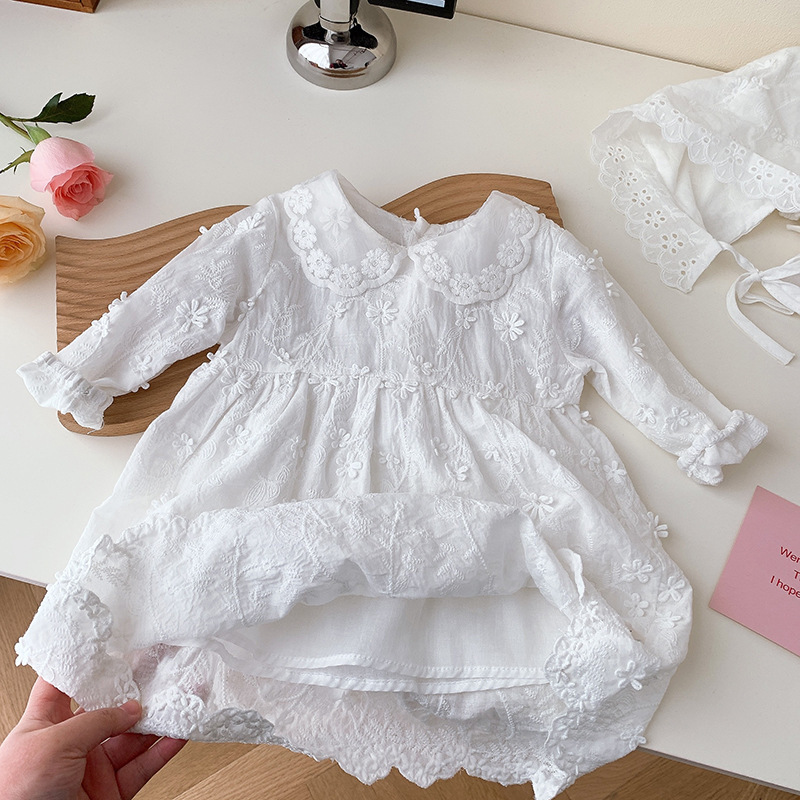 Infant lace princess dress sweet 2023 spring new design girls clothing fashion baby dress