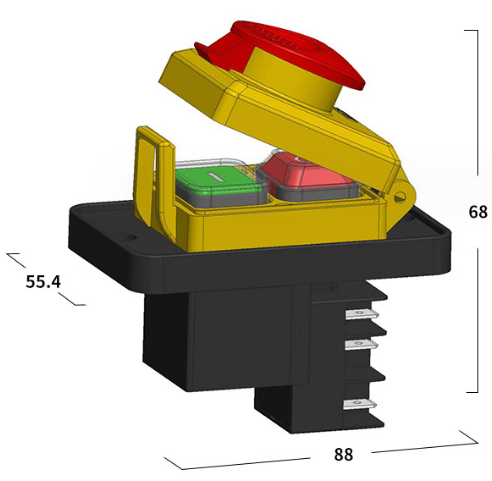 Emergency stop button  22mm switch box motor protection bench saw tool emergency push stop button