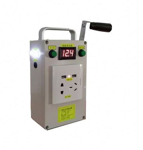 Portable hand crank generator 12v DC12V AC220V dual USB output 30W hand cranked power dynamo generator