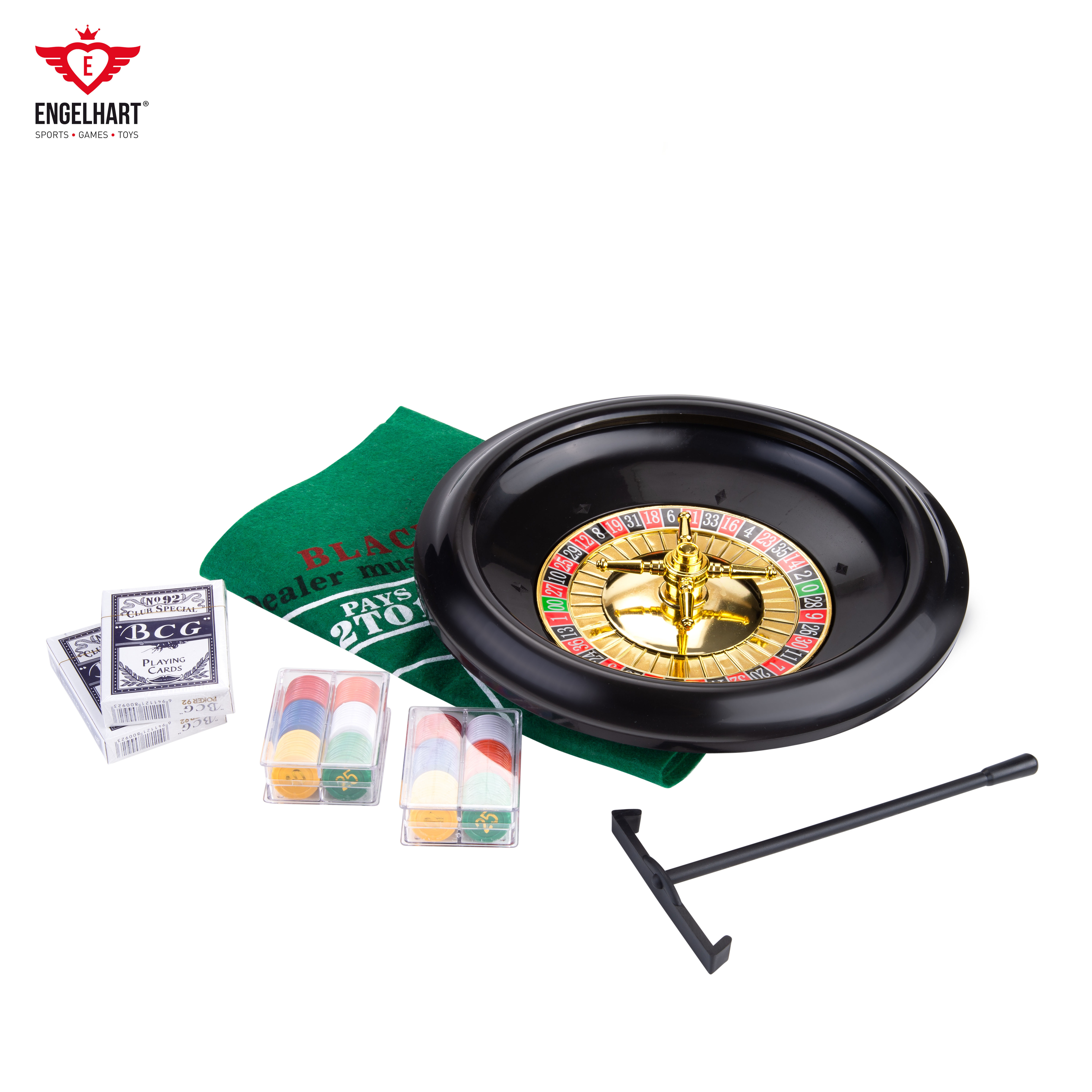 Longfield Games - Roulette Table Quality Luxury Black Jack set 12 inch 30cm diameter professional indoor game Casino Games