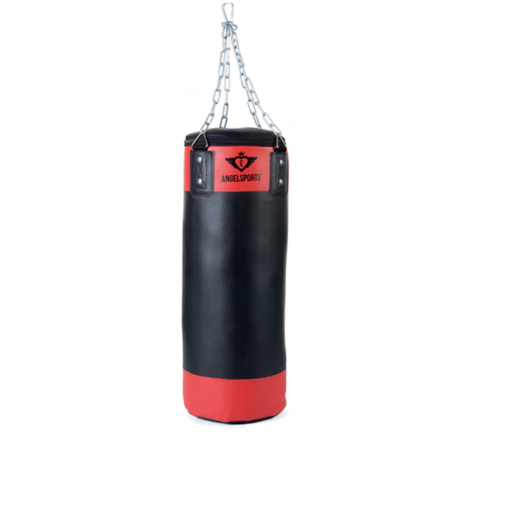 Boxing bag 10 kg PVC leather Red Black Artificial leather Punchin Bag in red and black colour with hanging chain