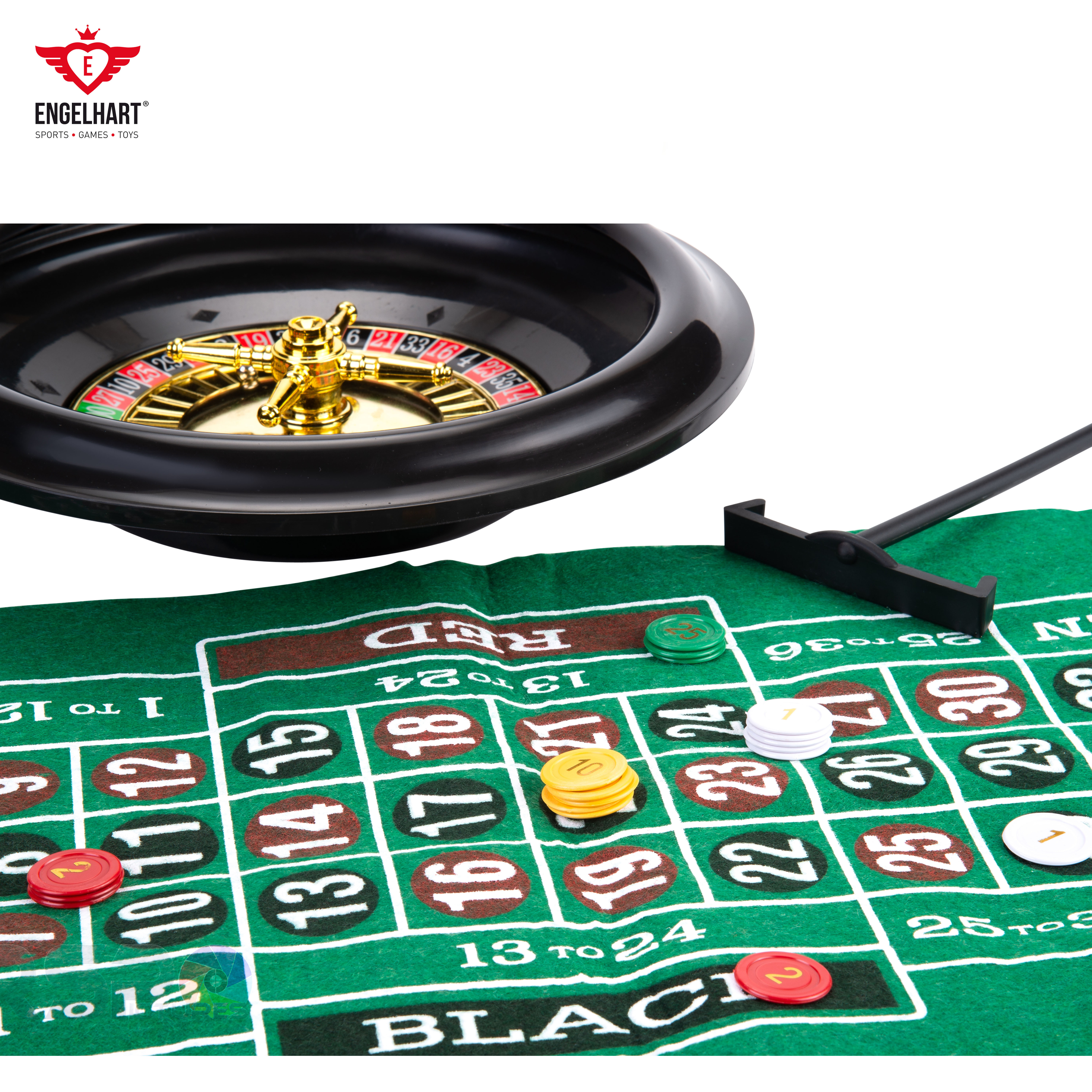 Longfield Games - Roulette Table Quality Luxury Black Jack set 12 inch 30cm diameter professional indoor game Casino Games