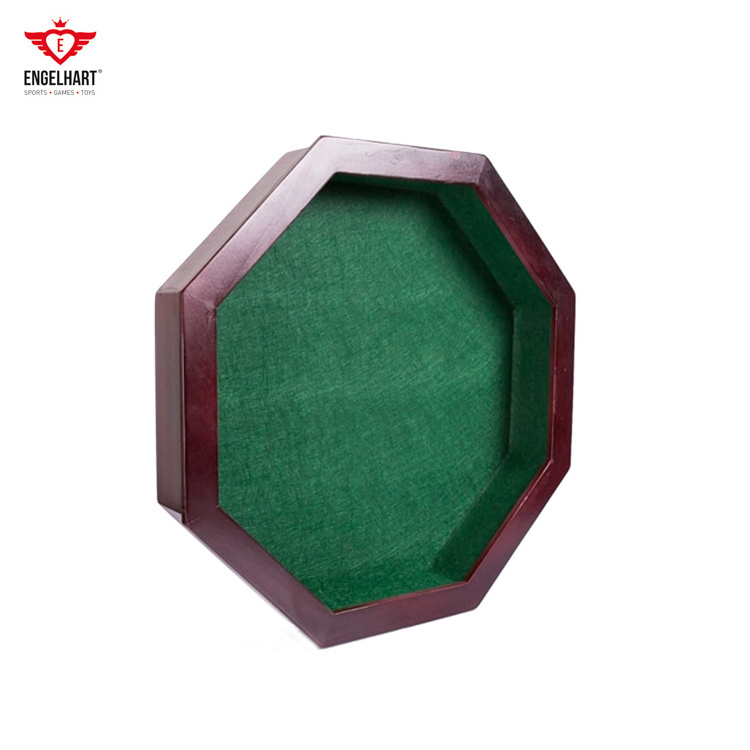 Longfield Games High Quality Dice tray 8 sided 38,5 x 38,5 cm made of wood and finished with green felt Professional Casino Game