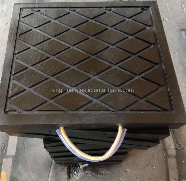 High quality Polyethylene crane outrigger pads with handle Anti slip heavy load capacity crane mat