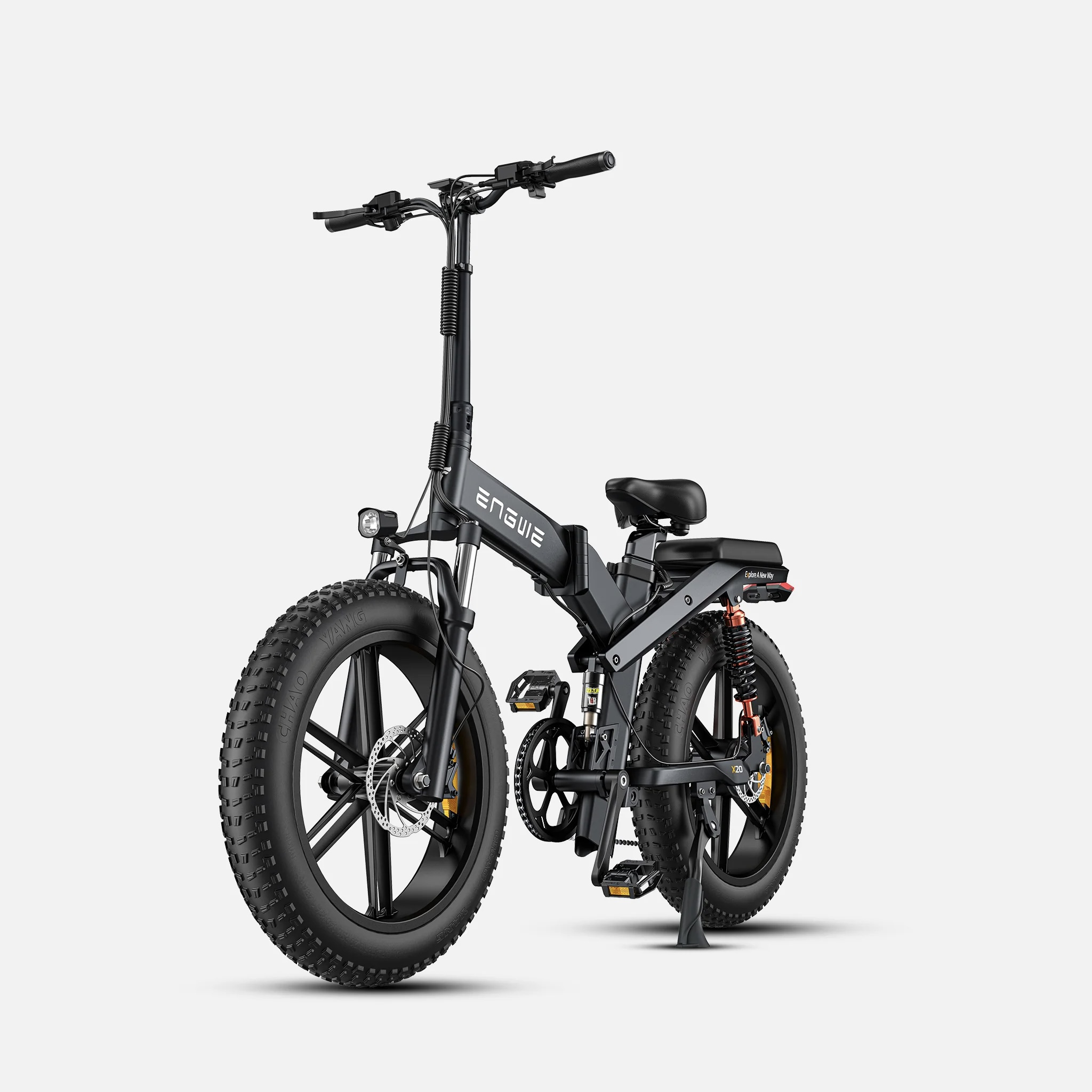 USA Warehouse 20inch fat tire electric bike 93Miles Triple Full Suspension Foldable E-bike ENGWE X20