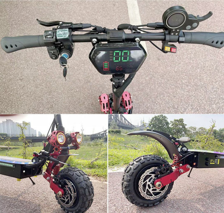 Popular 11inch  offroad high power 60v electric scooter 5600w dual motor fast speed with seat