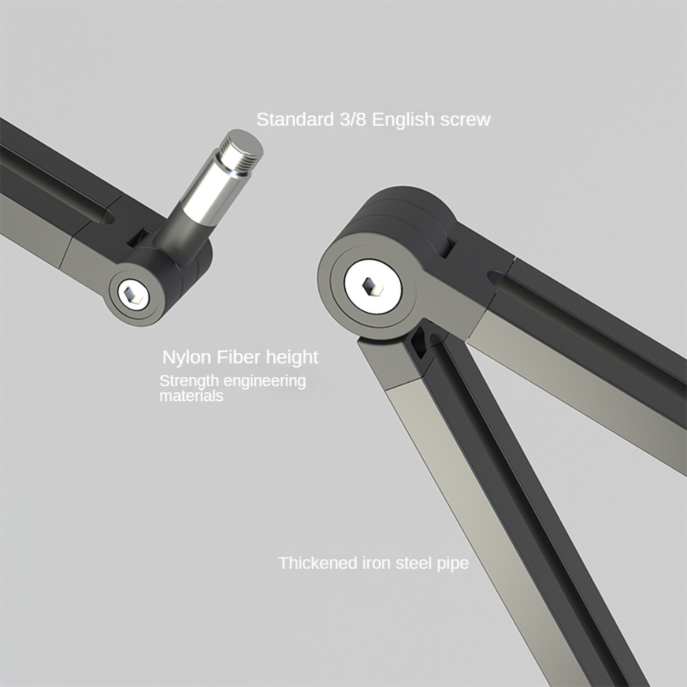 Microphone boom arm with table mount 360 swivel adjustable for podcasting video games radio and studio audio