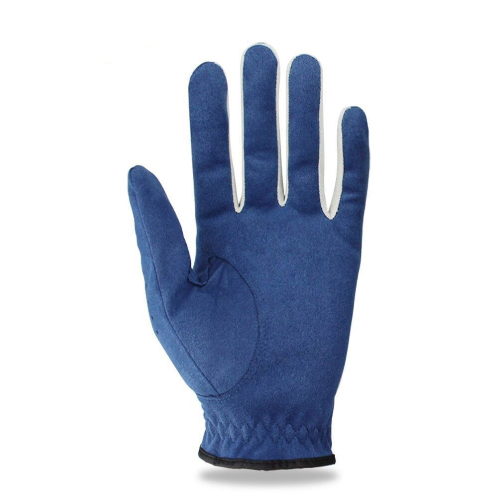 Wholesale Custom Design Women Golf Gloves blue Soft Fiber Breathable Anti-Slip Left And Right Sports Gloves