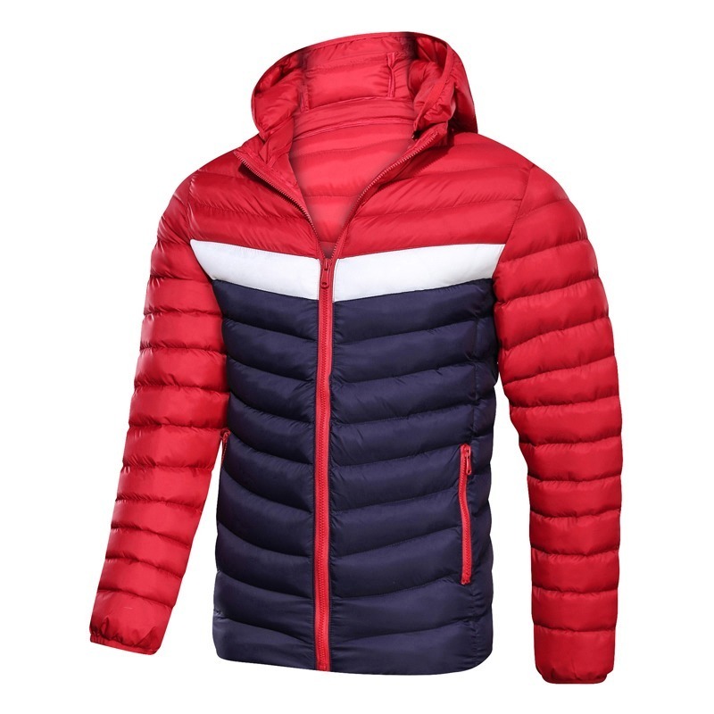 Wholesale Plain Custom Design Nylon Fabric Padded Down Coats Puffer Long Sleeves Men Jacket