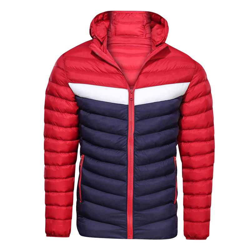 Wholesale Plain Custom Design Nylon Fabric Padded Down Coats Puffer Long Sleeves Men Jacket