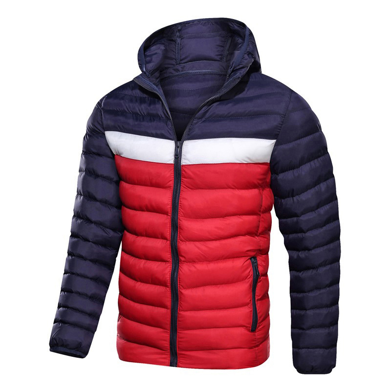 Wholesale Plain Custom Design Nylon Fabric Padded Down Coats Puffer Long Sleeves Men Jacket