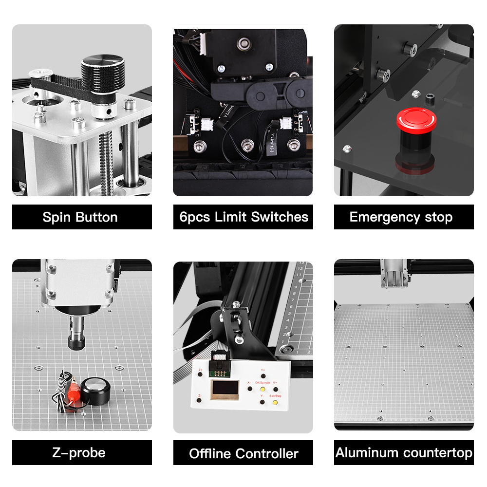 Whole Aluminum structure 500W Spindle 4540 CNC Machine 3 Axis Metal Milling Engraving Small CNC Machine